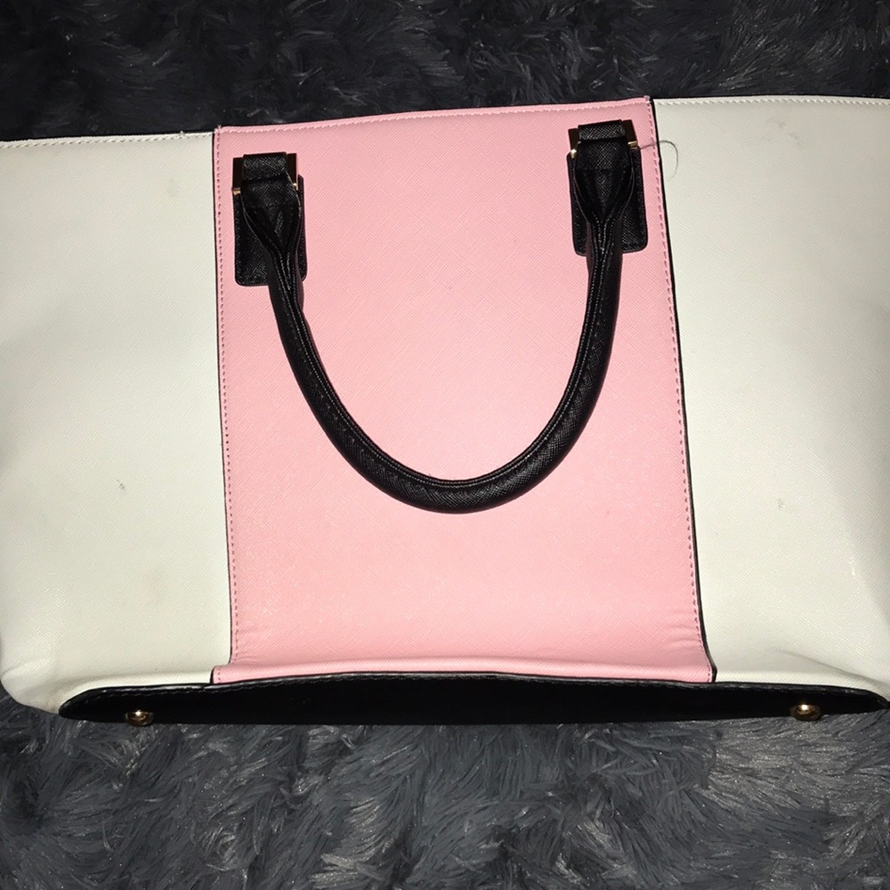 Pink/white and black extra large bag.